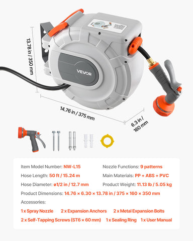 VEVOR lock-at-any-length feature for precise watering.