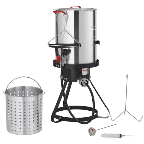 VEVOR LP hose and regulator ensure reliable, adjustable heat control.