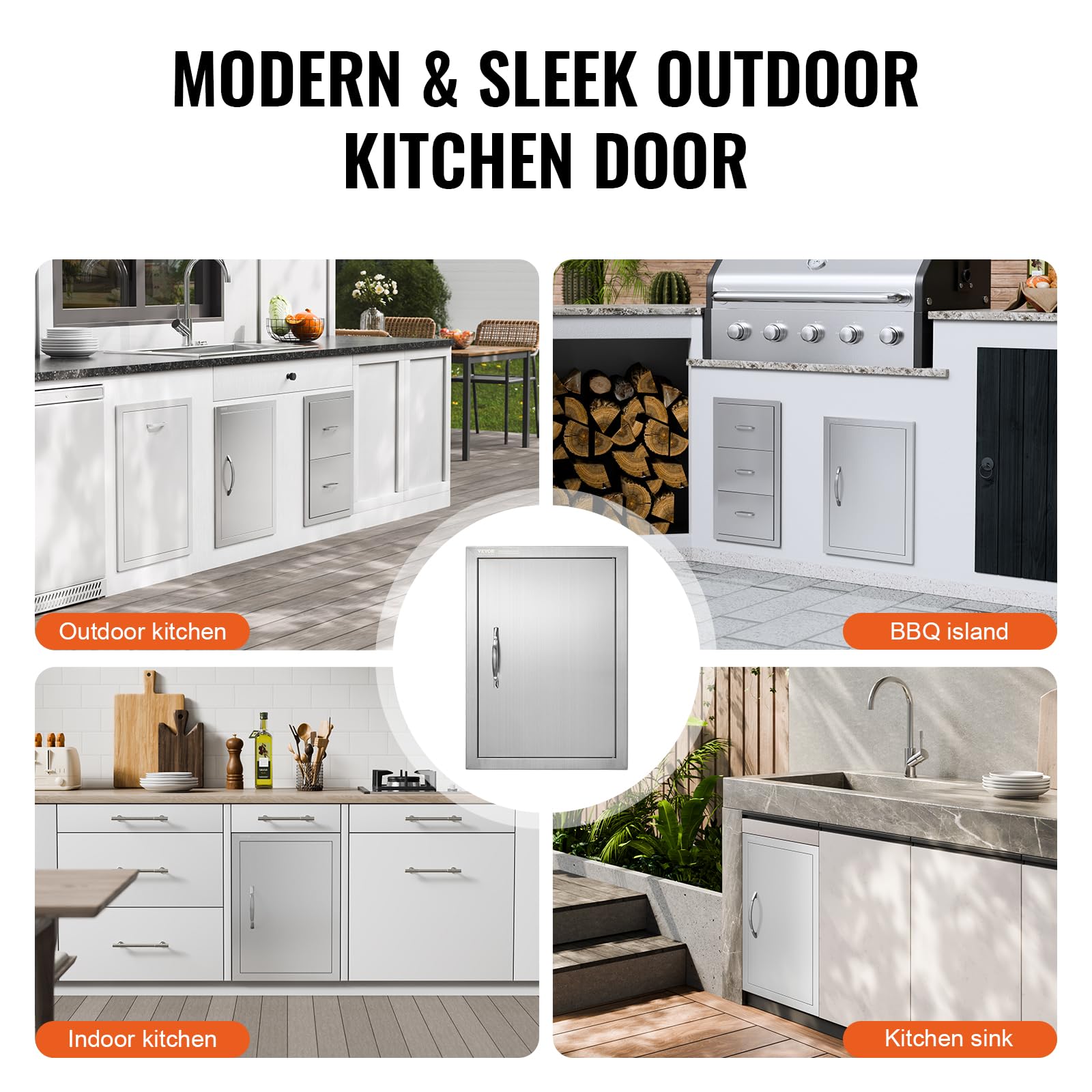 VEVOR magnet-sealed door keeps contents secure while cooking nearby