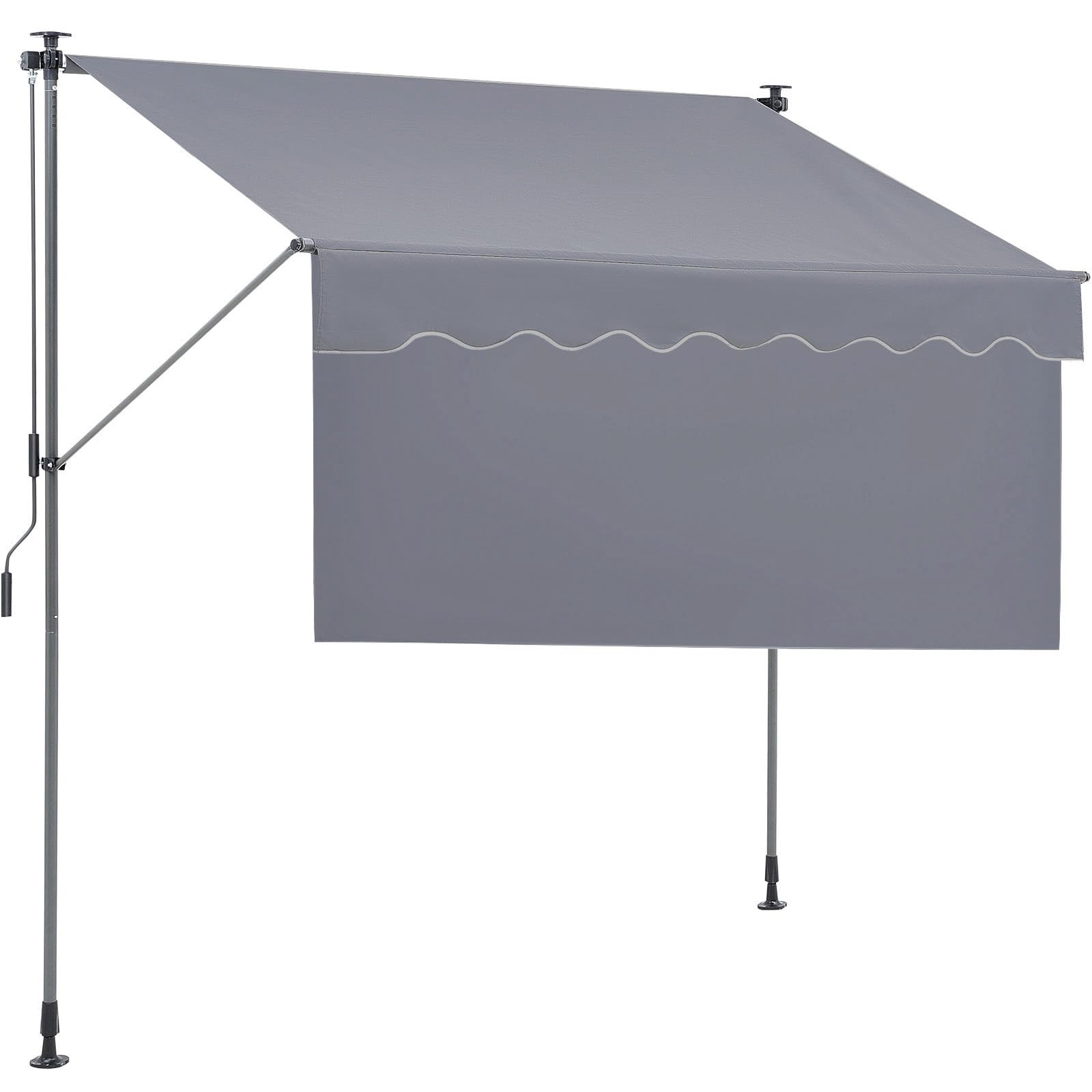 VEVOR manual retractable awning front view provides shaded patio area