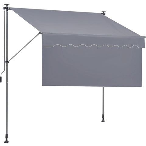 VEVOR manual retractable awning front view provides shaded patio area