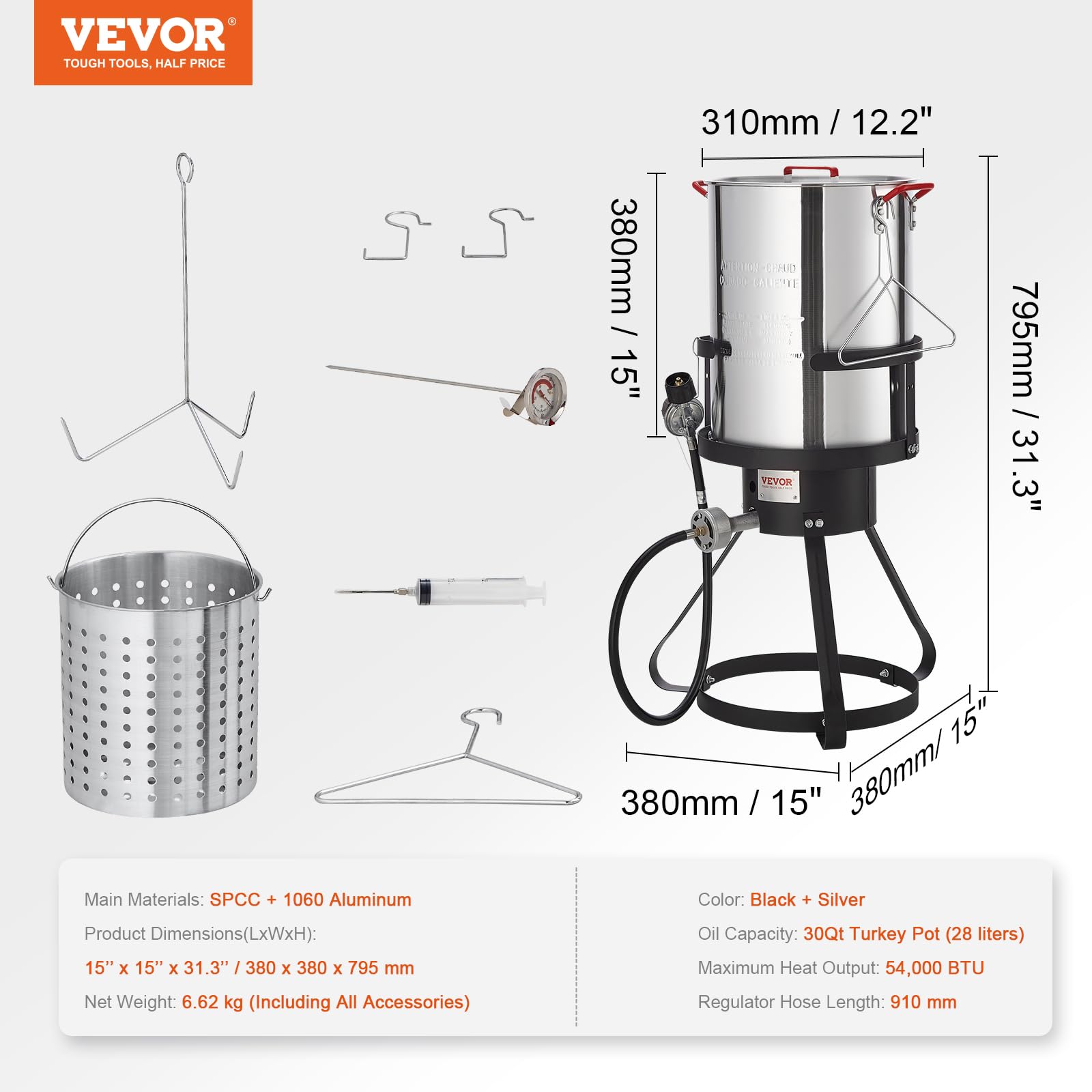 VEVOR marinade injector for flavorful, even distribution of marinades.