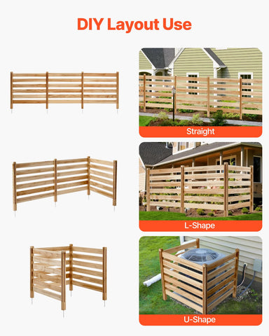 VEVOR metal stakes secure the fence to the ground for stable outdoor use