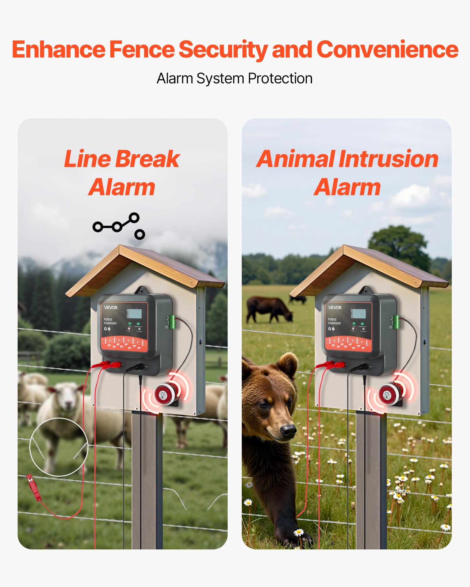 VEVOR fence charger installation kit demonstrates fast, simple setup on any farm.