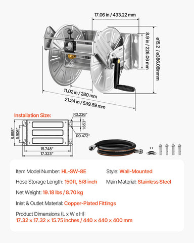 VEVOR garden reel supports versatile outdoor tasks like watering plants or washing