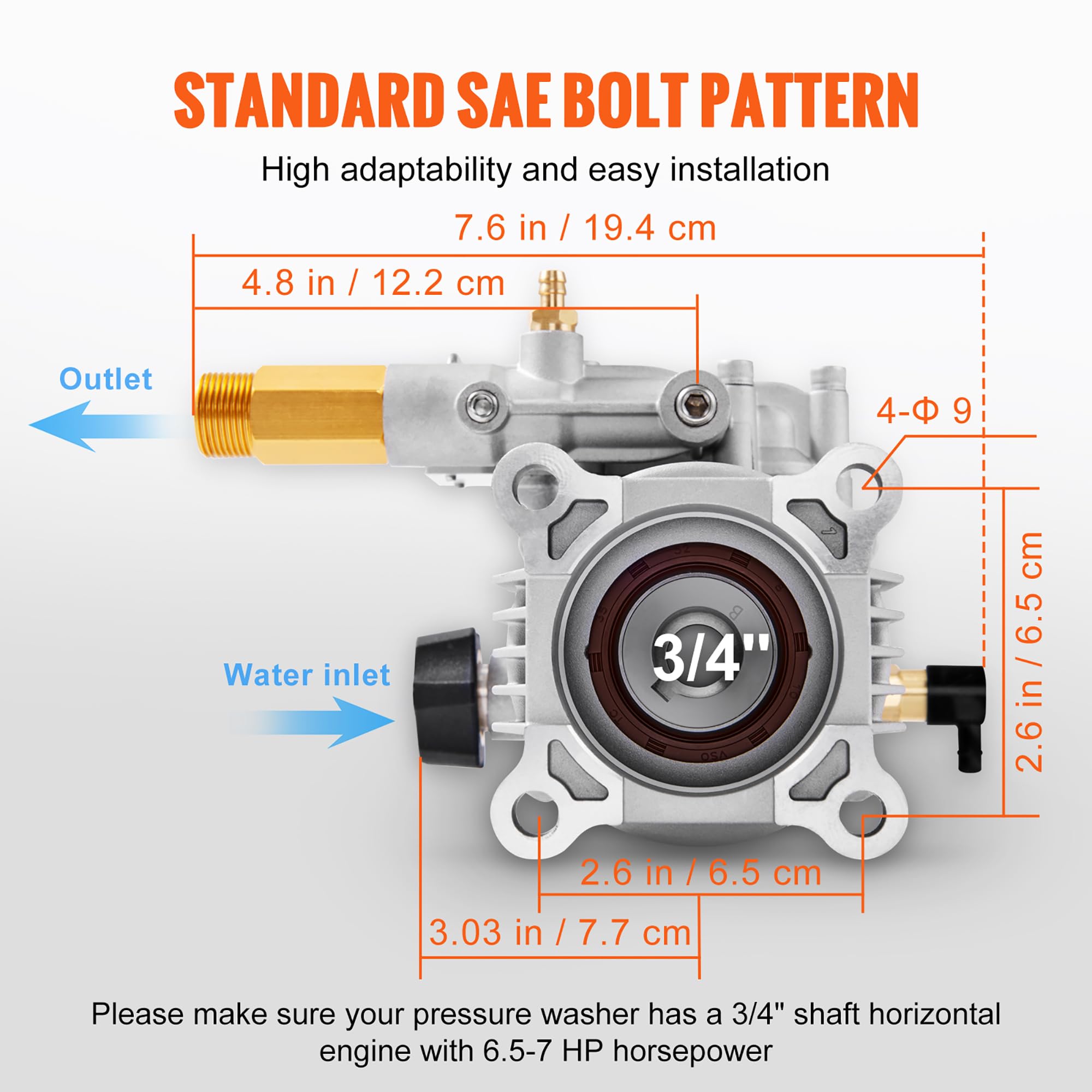 One-piece pump head delivers superior seal for longer life.
