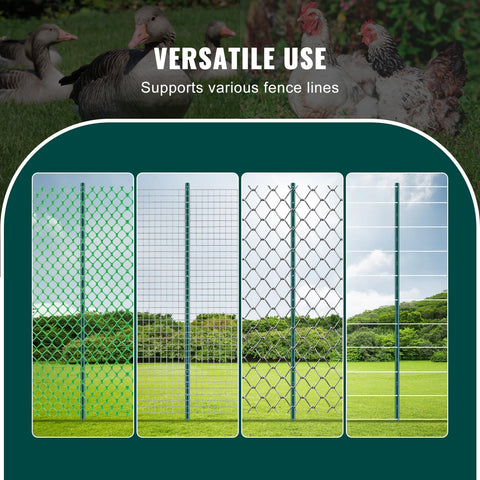One-piece riveted design provides solid fence support from VEVOR