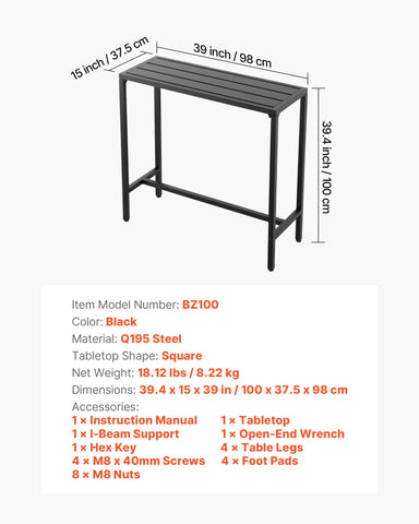 VEVOR galvanized-top closeup shows rust-resistant surface suitable for outdoors