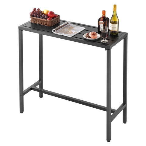 VEVOR Outdoor Bar Table top view shows a durable galvanized surface for outdoor spaces