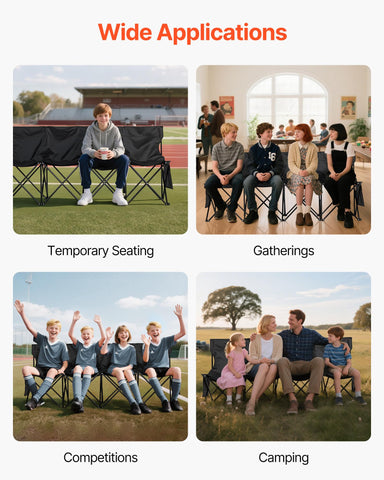 VEVOR outdoor events bench suits fields and camping setups.