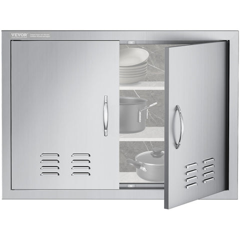 VEVOR outdoor kitchen doors front view, showcasing durable weather-resistant stainless steel.