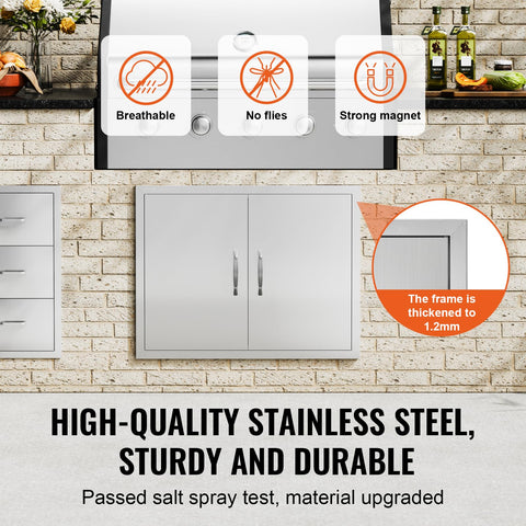 VEVOR door with reversible hinges enables flexible installation.