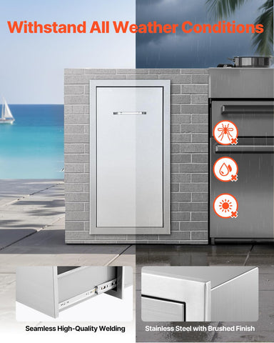 VEVOR trash drawer corner detail with rounded edges for safe handling