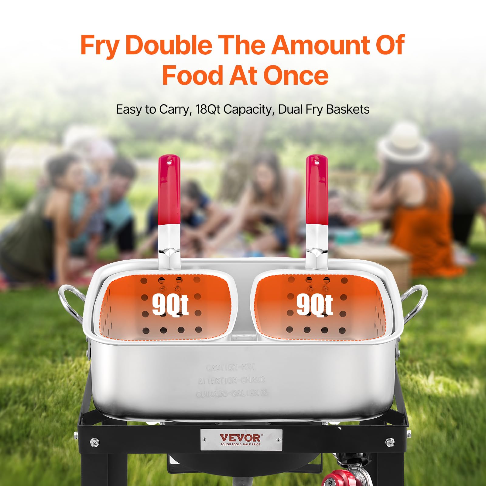 VEVOR outdoor propane fryer with thermometer for precise oil temperature