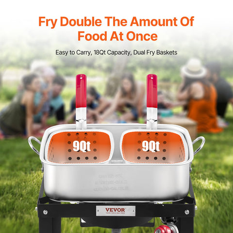 VEVOR outdoor propane fryer with thermometer for precise oil temperature