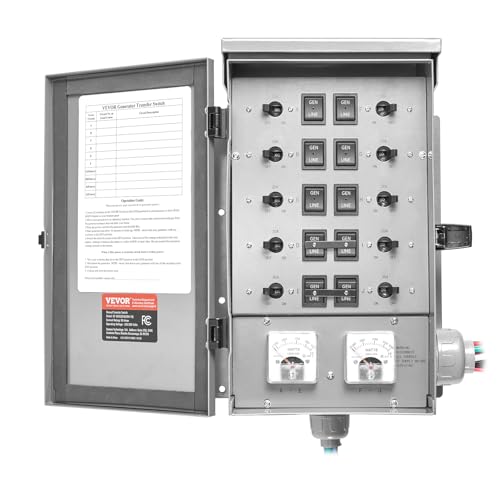 VEVOR 50A transfer switch powers essential circuits safely during outages.
