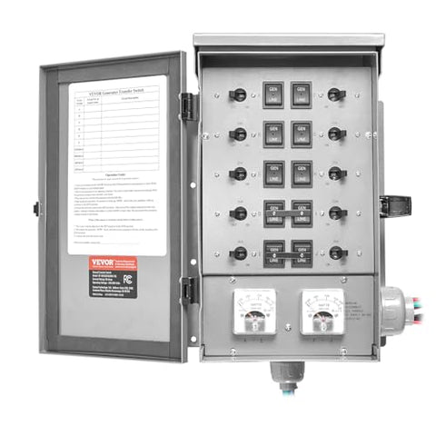VEVOR 50A transfer switch powers essential circuits safely during outages.