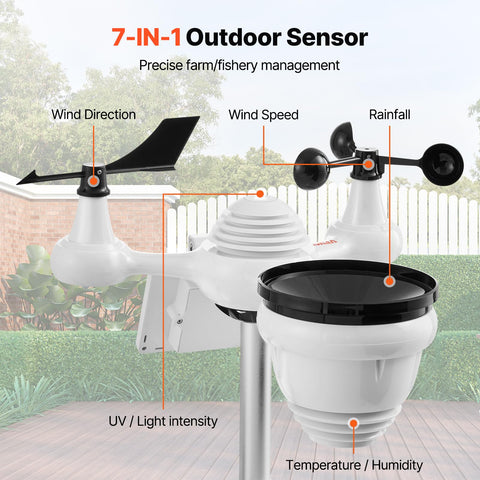 VEVOR outdoor sensor installation demonstrates optimal placement for reliable data.