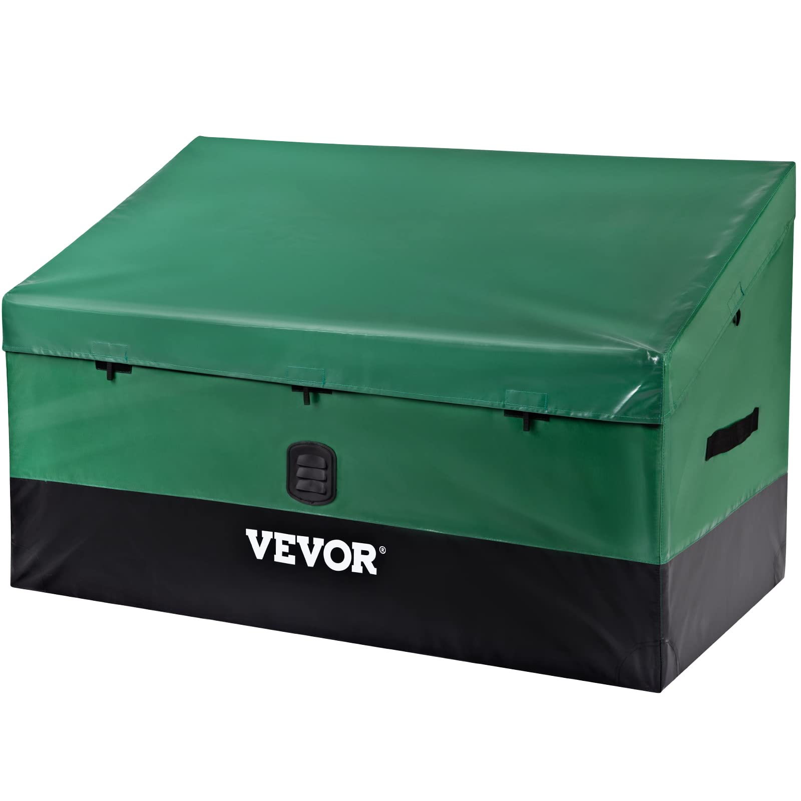 VEVOR Outdoor Storage Box front view with 150-gallon capacity for bulky items.