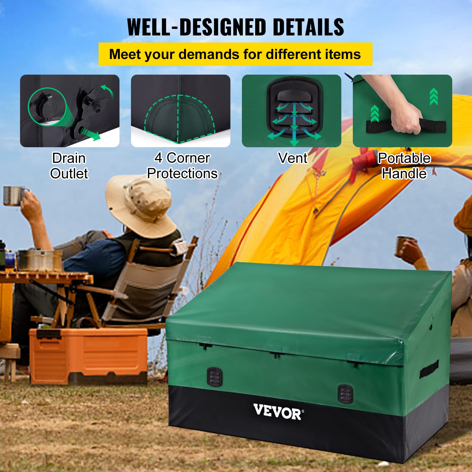 VEVOR portable storage with side handles for two-person moving.