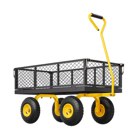 VEVOR outdoor yard cart in action demonstrates practical haul capabilities