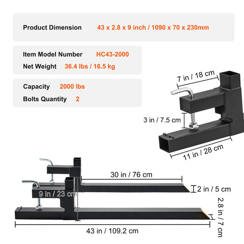 VEVOR pallet forks compatibility with John Deere tractors for universal use