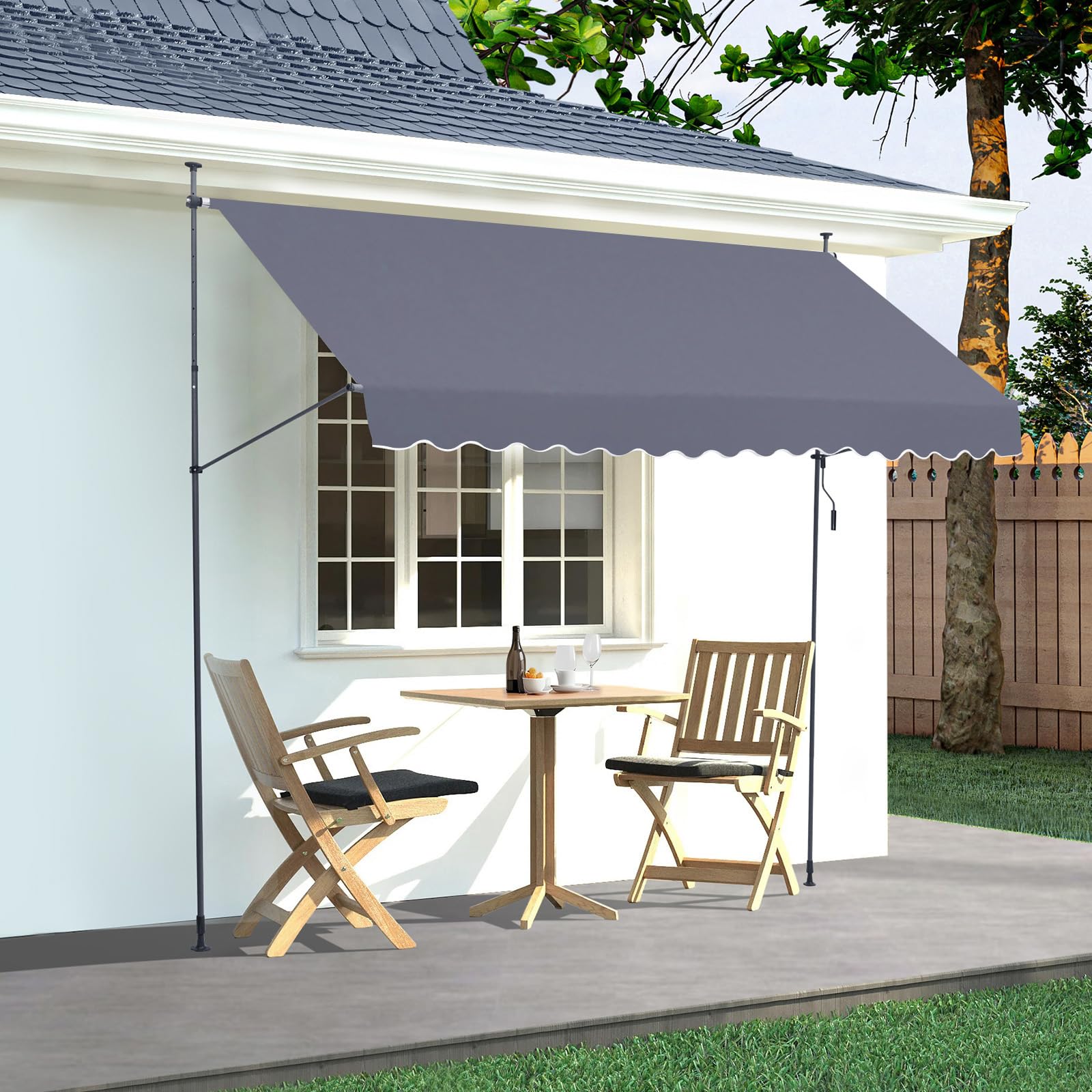 VEVOR patio awning suitable for garden, balcony, and backyard spaces