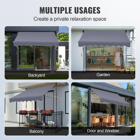 VEVOR patio awning retractable steel-tube frame durability