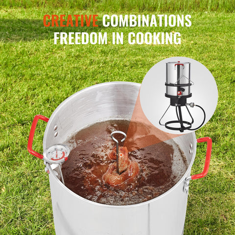 VEVOR perforated turkey rack keeps meat secure during frying.