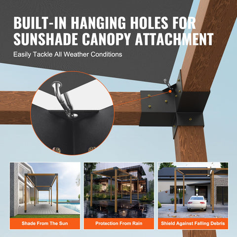 VEVOR sunshade attachment point for pergola brackets.