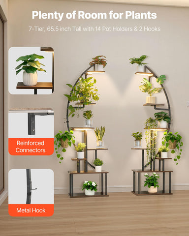 VEVOR plant stand tall profile in a living room corner