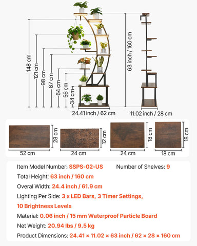 VEVOR Plant Stand doubles as a display rack for books or photos.