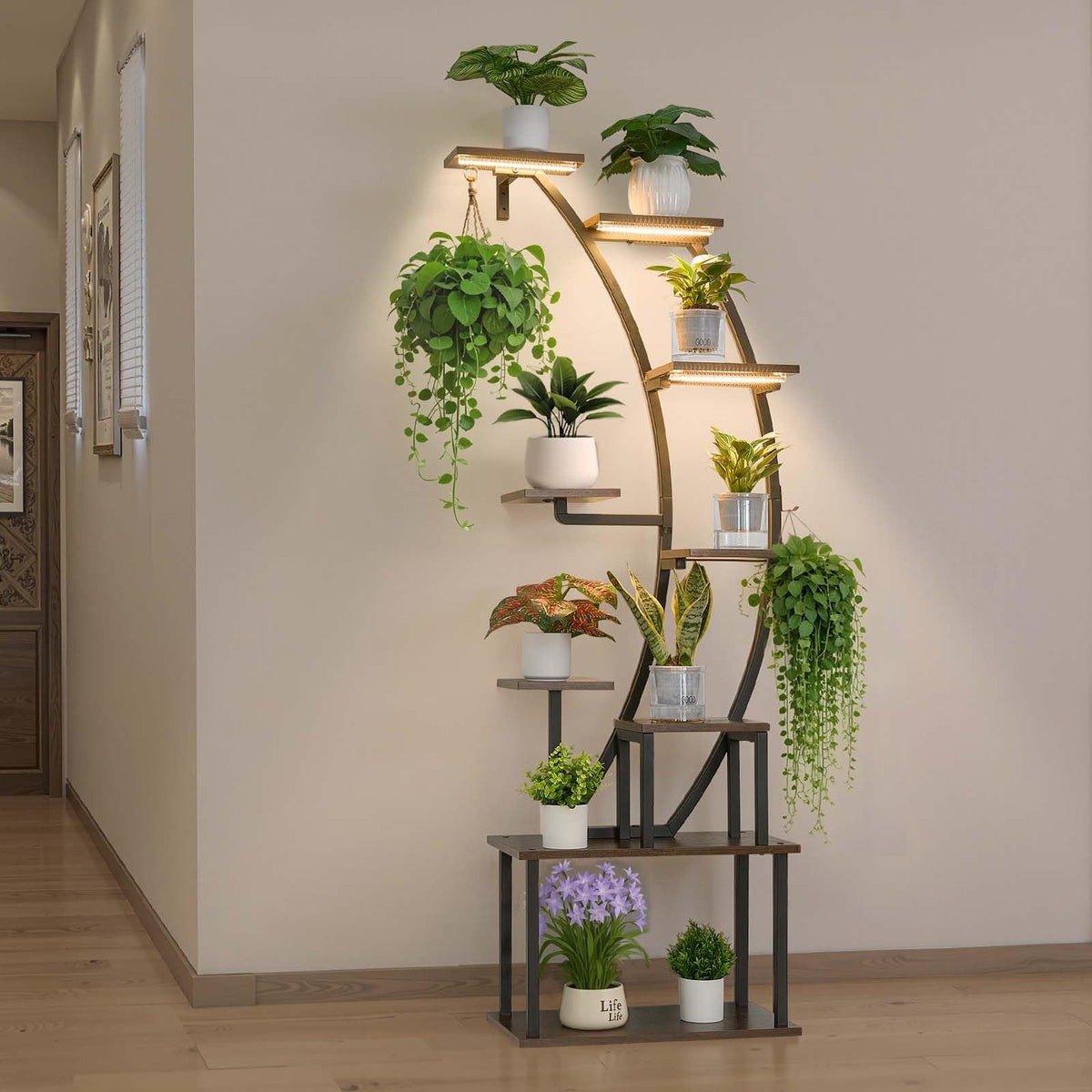 VEVOR Plant Stand indoor 63in tall for displaying multiple plants.