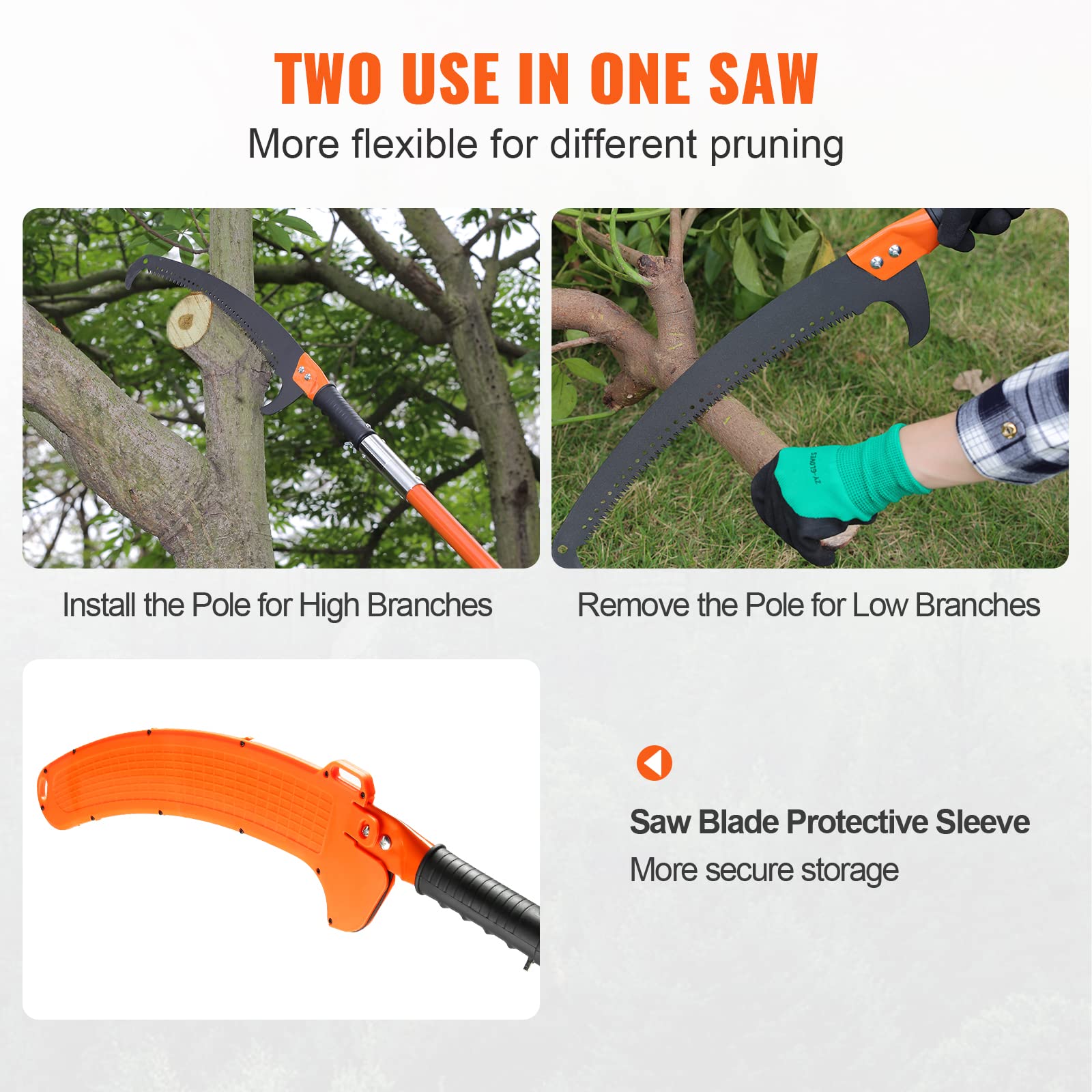 VEVOR insulated-handle design and pole improve grip and safety during use.