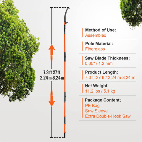VEVOR safety sleeve stores the saw safely when not in use.