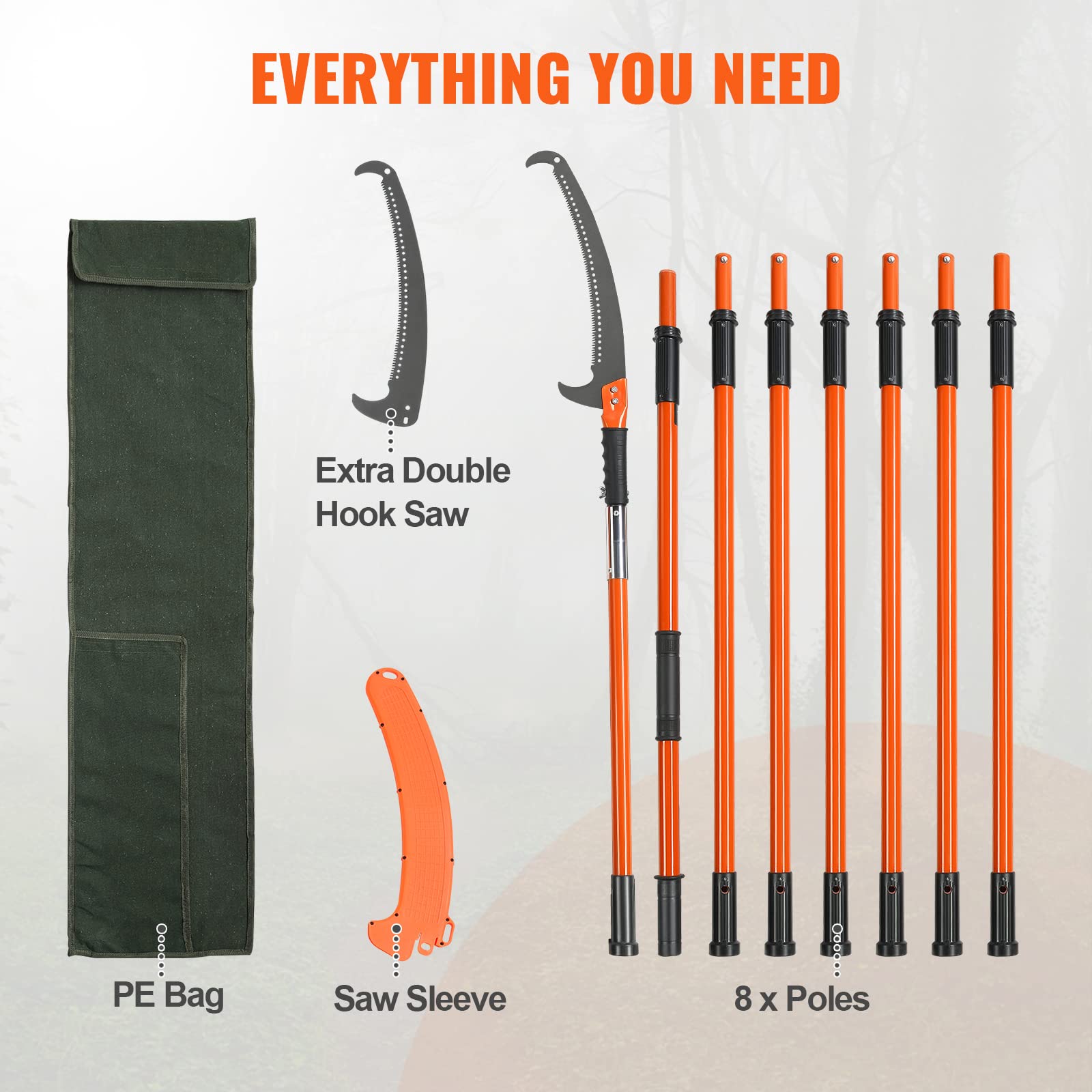 VEVOR sturdy screws maintain blade-pole stability to prevent loosening.
