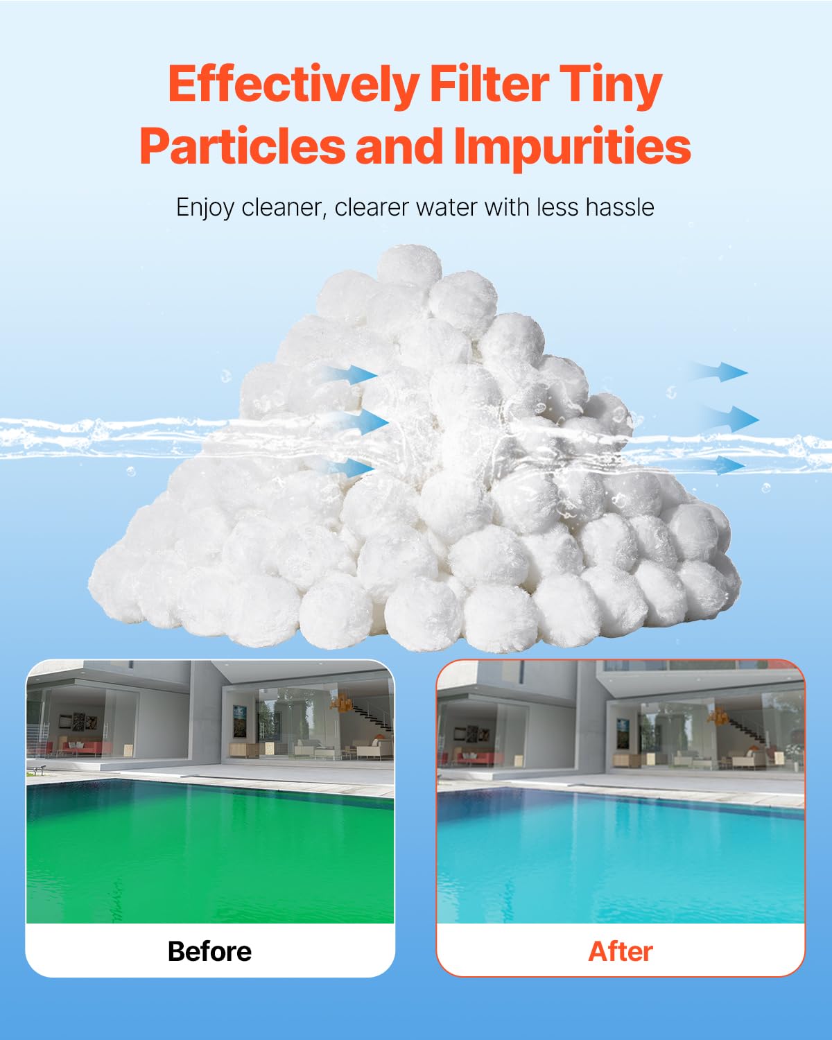 Polyester fiber filter balls deliver durable filtration for clear water.