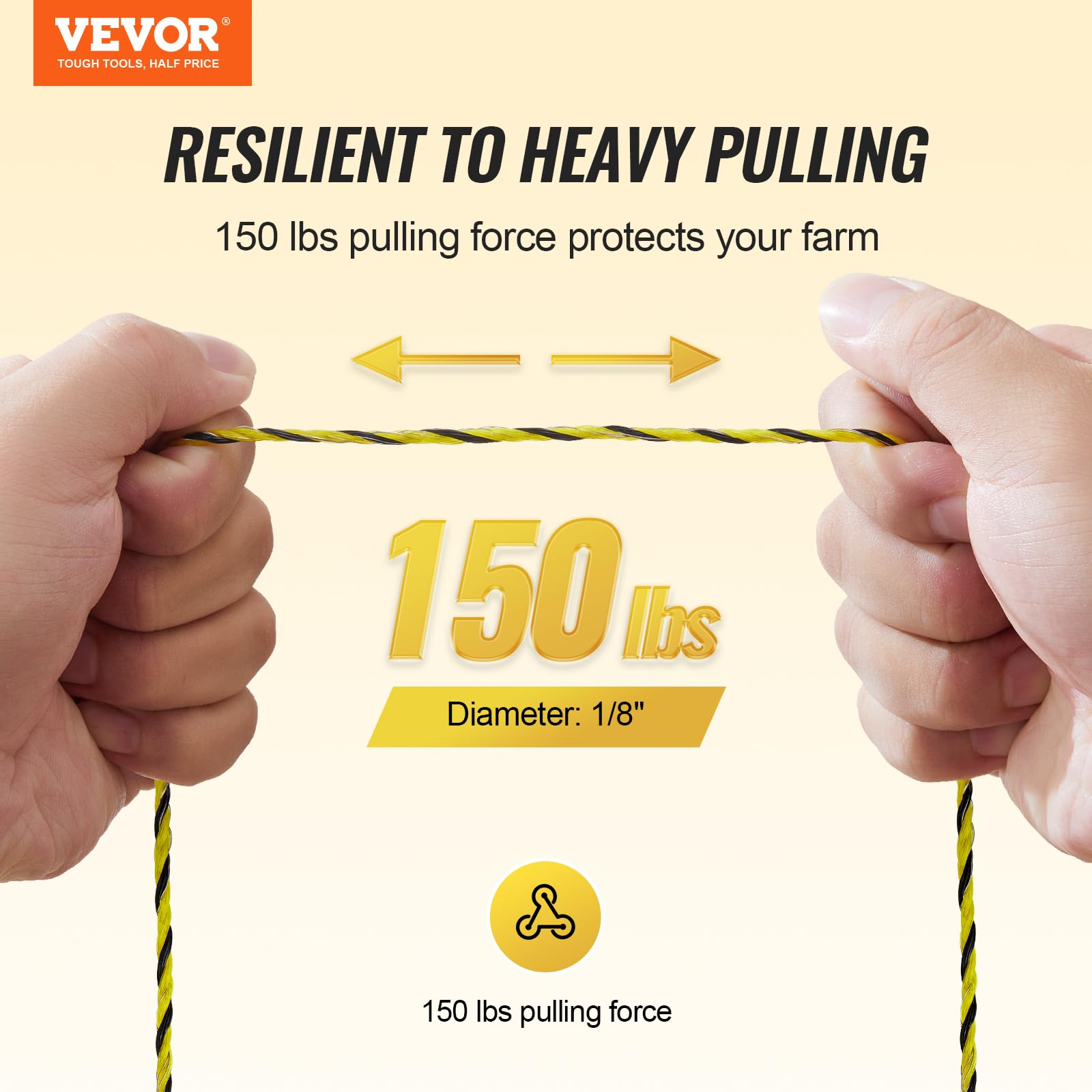 VEVOR polywire 500m roll shown for fast field setup