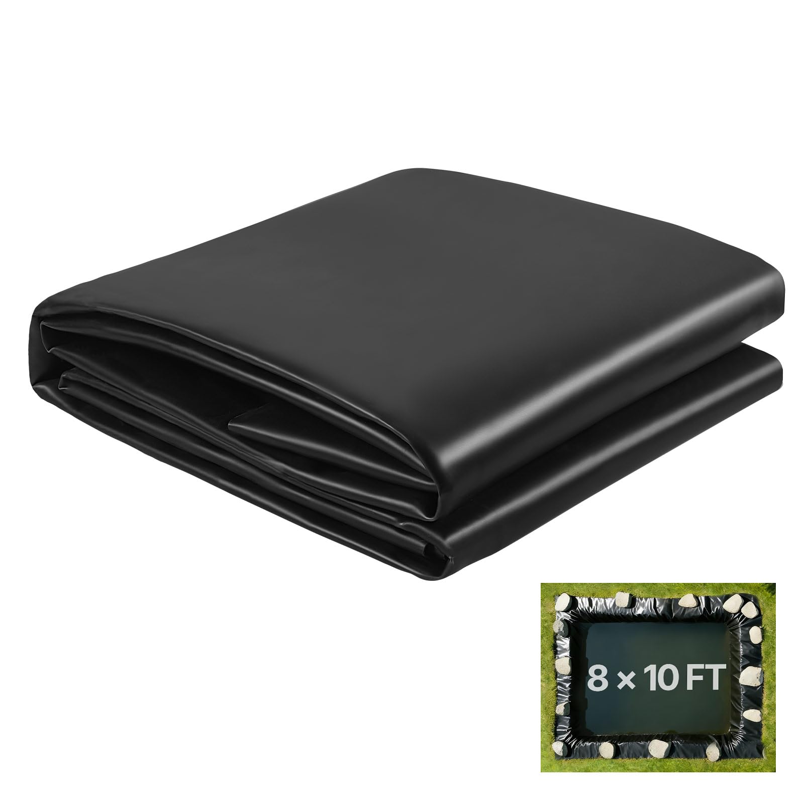VEVOR pond liner 8x10ft 45mil EPDM—durable, ready to shape to your backyard pond.