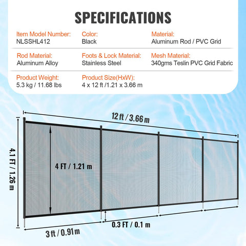 VEVOR pool fence accessories included simplify DIY installation.