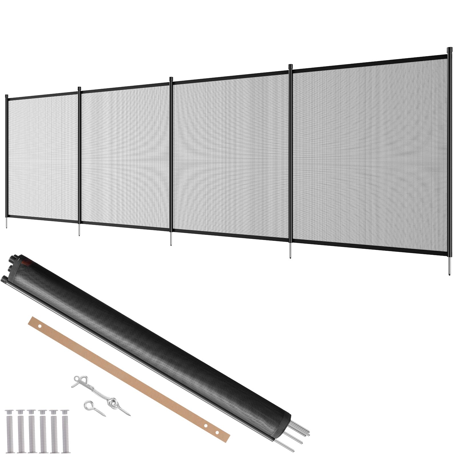 VEVOR pool fence full-coverage setup enhances pool safety for families.