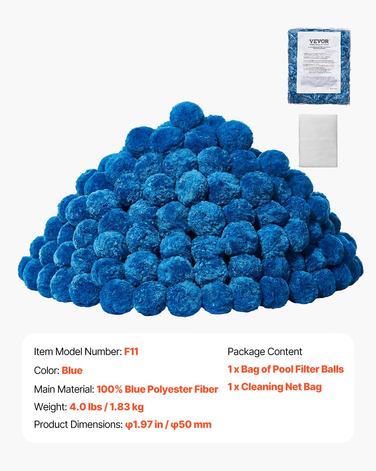 VEVOR blue filter media suitable for aquariums and fish tanks.