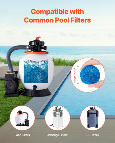 VEVOR blue pool filter balls polish water for a clearer pool.