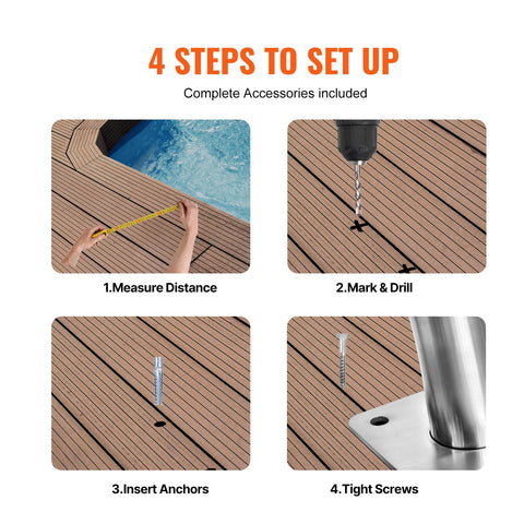 VEVOR welded precision ensures a strong, seamless handrail for safety