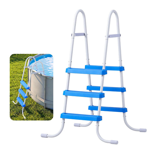 VEVOR pool ladder 3-step A-frame in white and blue for easy pool entry