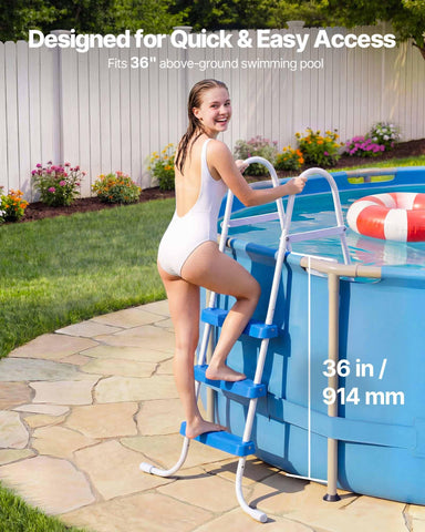 VEVOR pool ladder anti-slip treads improve grip during entry and exit