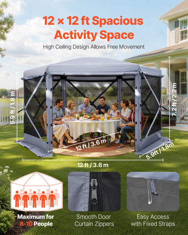 VEVOR pop-up gazebo with side panels for easy access