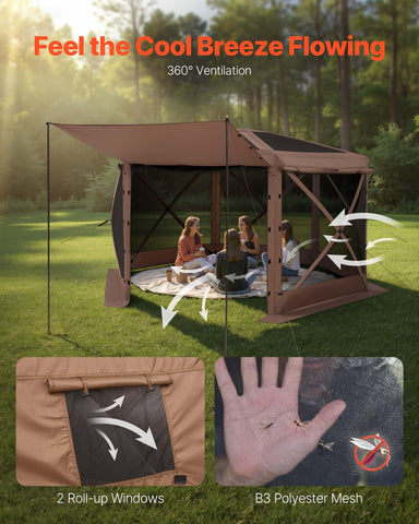 VEVOR 12x12 pop-up gazebo wind-stable frame for stable outdoor performances.