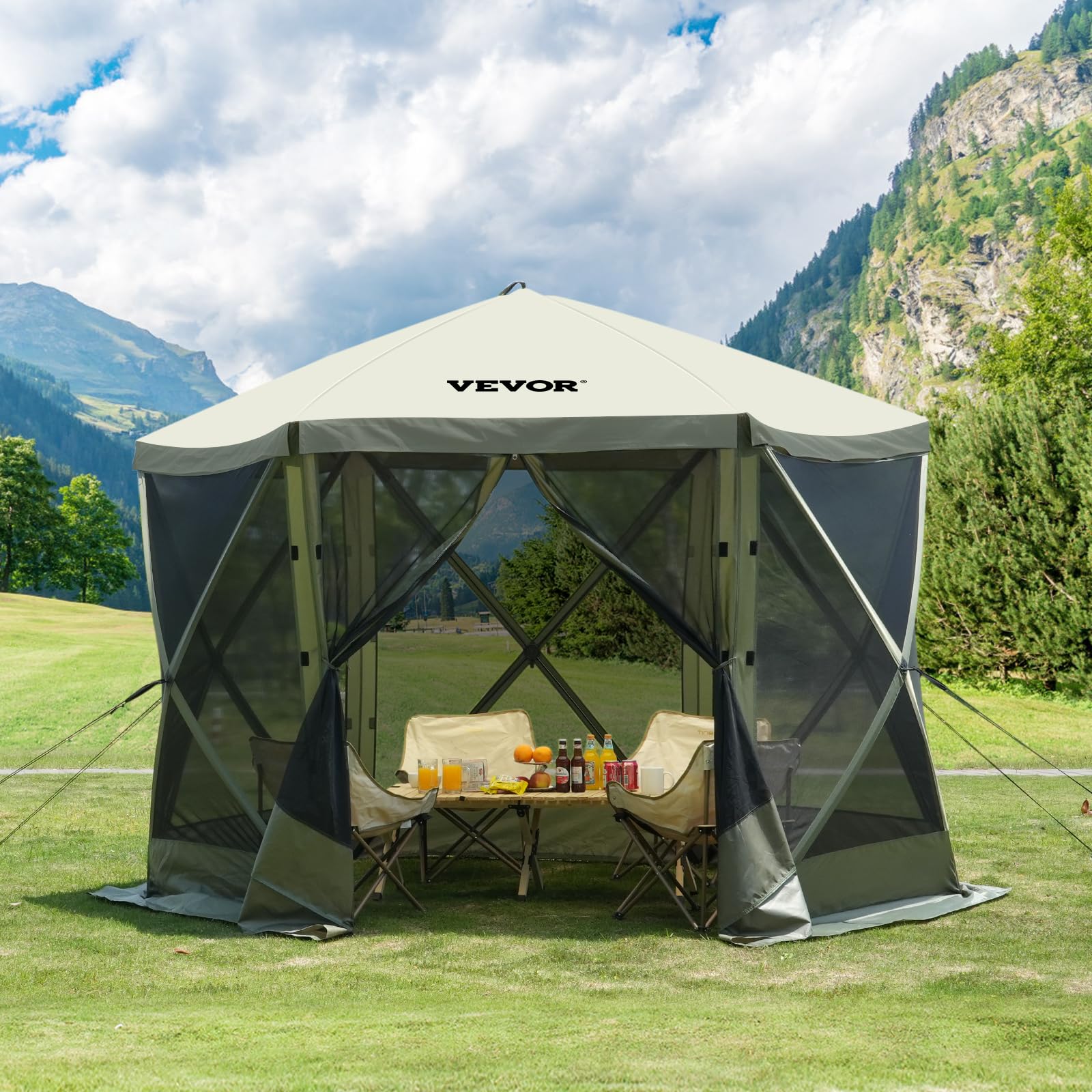 VEVOR army green tent suited for picnics and backyards.