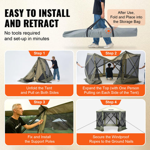 VEVOR 10x10 pop-up canopy carried in compact bag for fast transport.